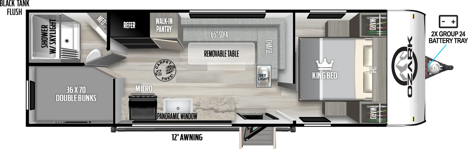 Ozark 2400BHLE Floorplan